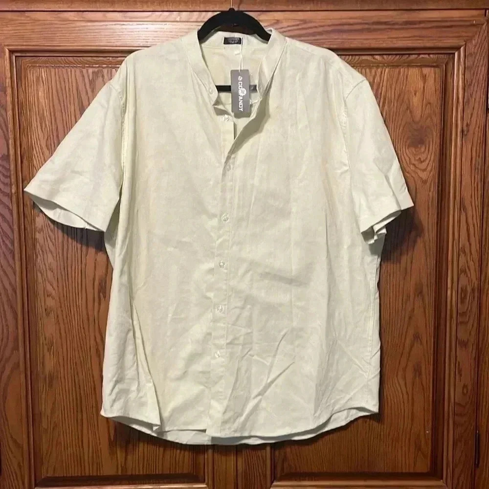 Coofandy Men’s Collarless Button Up Shirt size XL